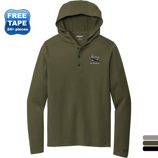 OGIO® Luuma Flex Tri-Blend Men's Hooded Henley