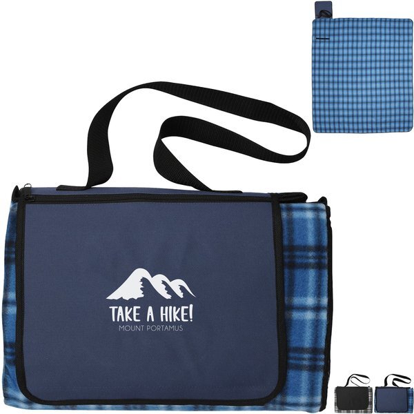 Extra Large Plaid Picnic Blanket Tote, 70" x 80"