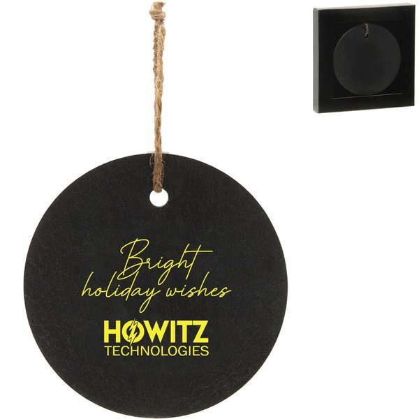 Round Slate Ornament