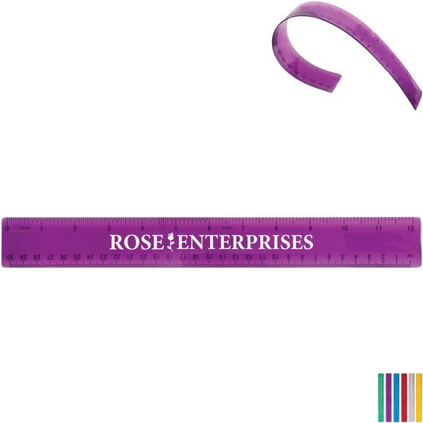 Flexible Plastic Ruler, 12"