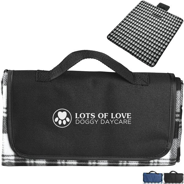 Fold Up Fleece Picnic Blanket, 47" x 52"