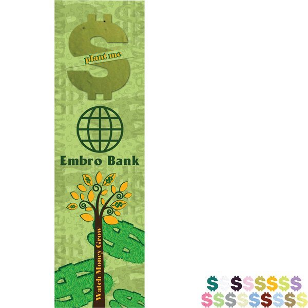 Dollar Sign Seed Paper Shape w/ Bookmark