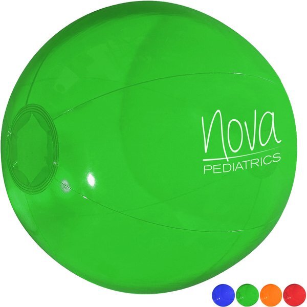 Translucent Bright Colors Beach Ball, 16"