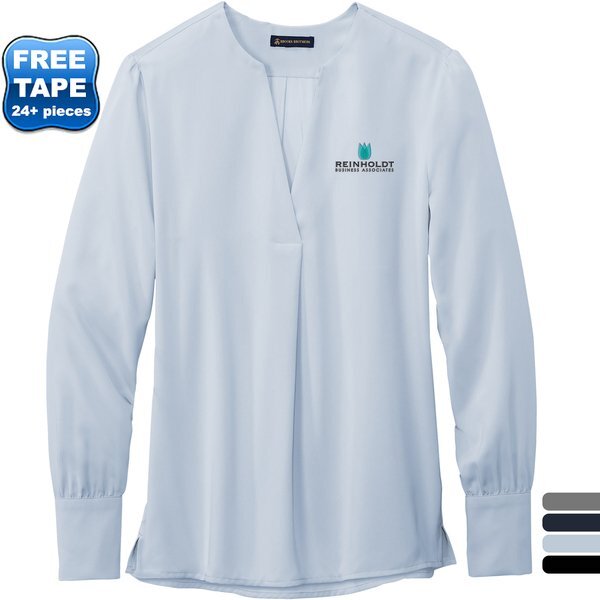 Brooks Brothers® Open-Neck Polyester Satin Ladies' Blouse