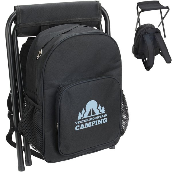 Fieldcrest Polyester Cooler Backpack w/ Folding Stool