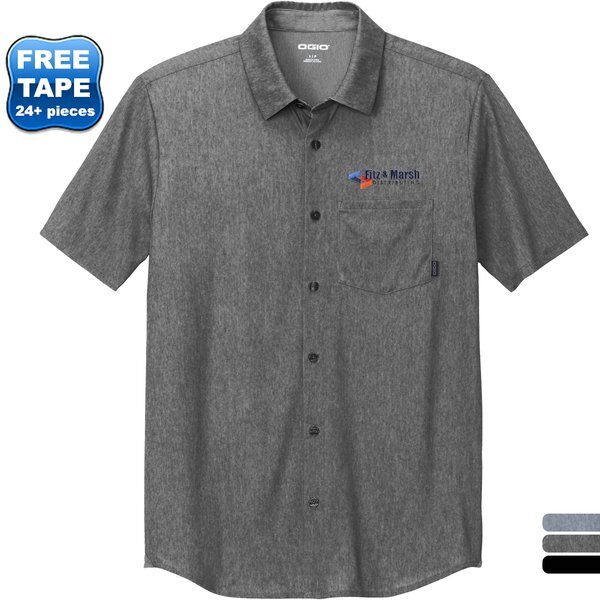 OGIO® Extend Poly/Cotton Knit Short Sleeve Men's Button-Up