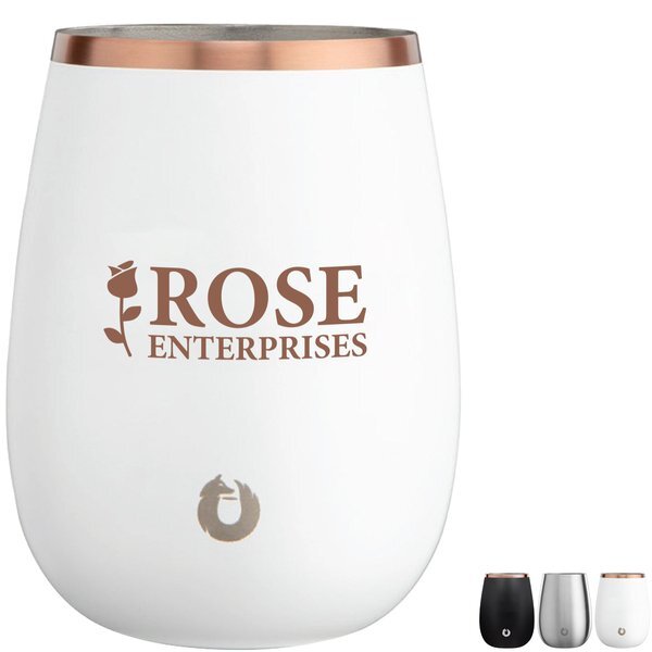 Snowfox® Double Wall Stainless Steel Stemless Wine Tumbler, 13oz.