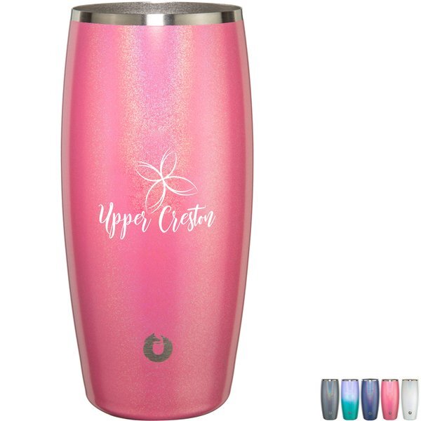 Snowfox® Vacuum Insulated Double Wall Shimmer Beer Tumbler, 18oz.
