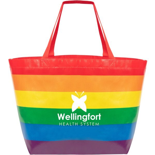 Rainbow Laminated Non-Woven Tote Bag
