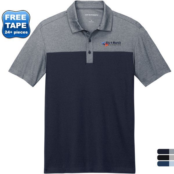 Port Authority® Fine Pique Blend Blocked Men's Polo