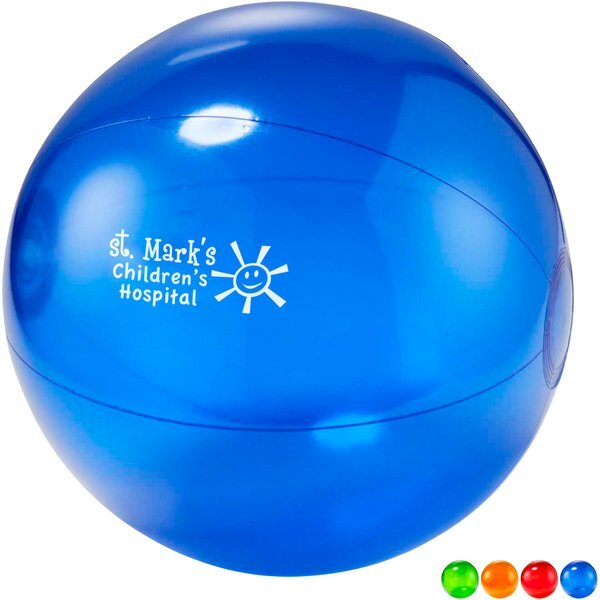 Translucent Bright Colors Beach Ball, 12"