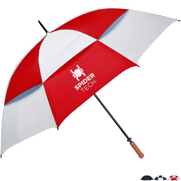 Windproof Vented Manual Open Umbrella, 68" Arc