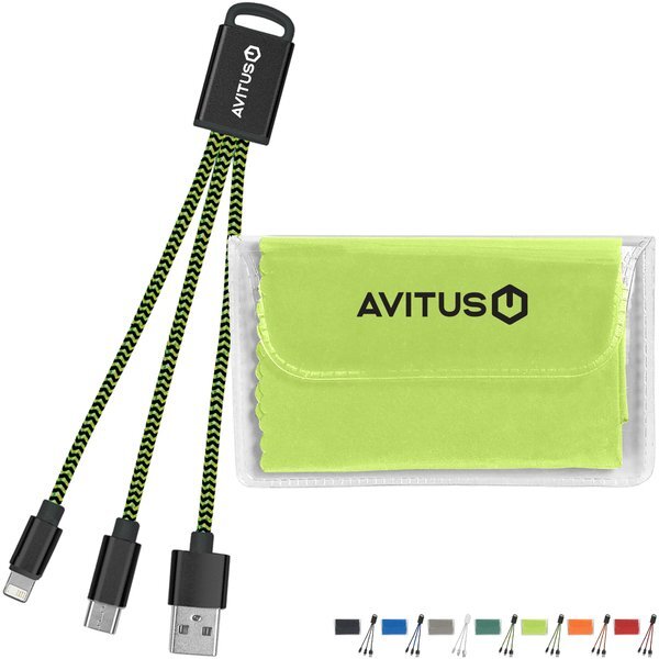 Braided Charging Buddy & Microfiber Cloth Set