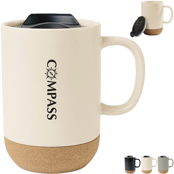 Valo Ceramic Lidded Mug, 14oz.