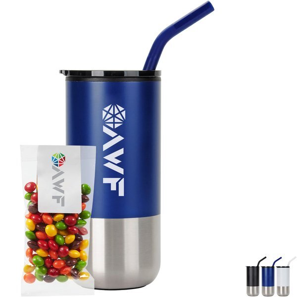 Skittles® & Tumbler w/ Stainless Steel Straw Set