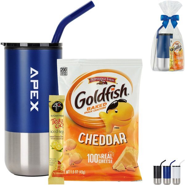 Sugar Free 4C® Tea 2 Go® Packet, Goldfish & Tumbler w/ Stainless Steel Straw Set