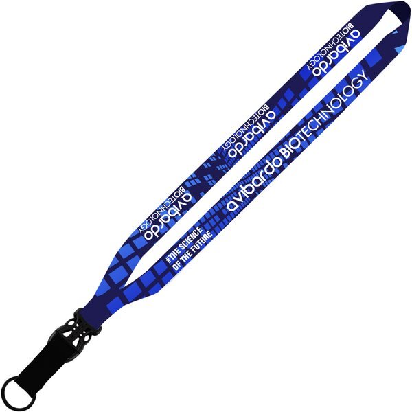 Dye-Sublimated Lanyard with Slide-Release & Metal Split-Ring, 3/4"
