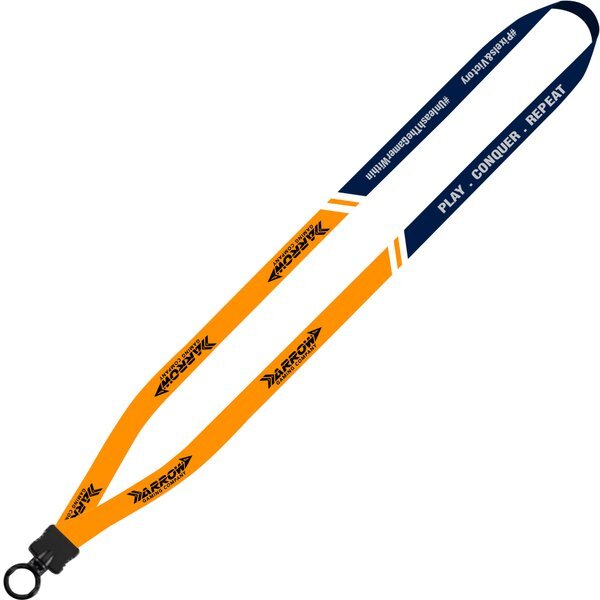Dye-Sublimated Stretchy Elastic Lanyard with Plastic Clamshell and Plastic O-Ring, 1/2"