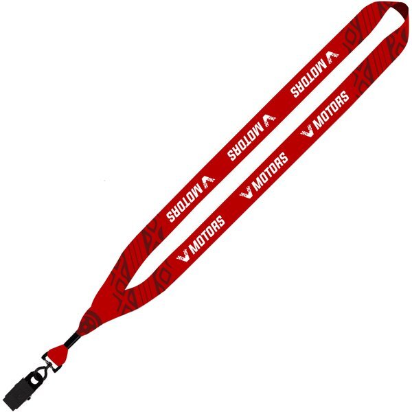 Dye-Sublimated Lanyard with Metal Crimp and Metal Bulldog Clip, 3/4"