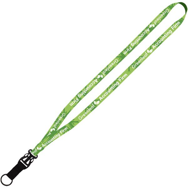 Tubular Lanyard with Plastic Slide-Buckle Release & Split-Ring, 5/8"