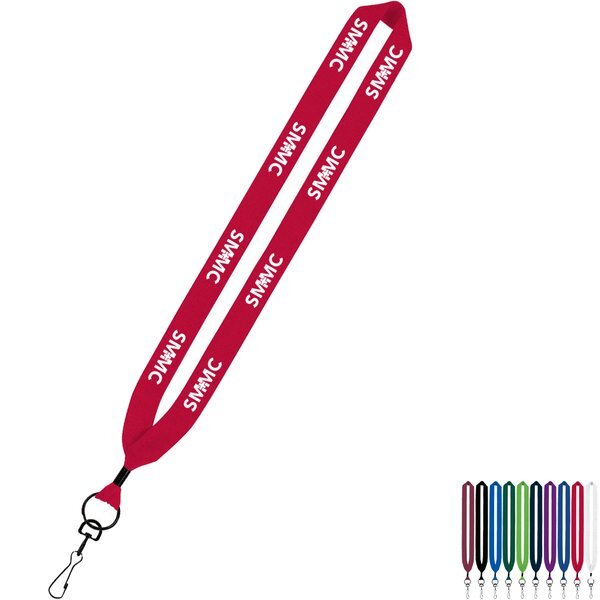 Cotton Lanyard with Metal Crimp & Metal Swivel Snap Hook, 1"