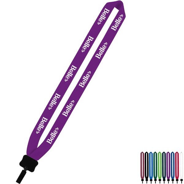 Cotton Lanyard with Plastic Clamshell & Bulldog Clip, 1"