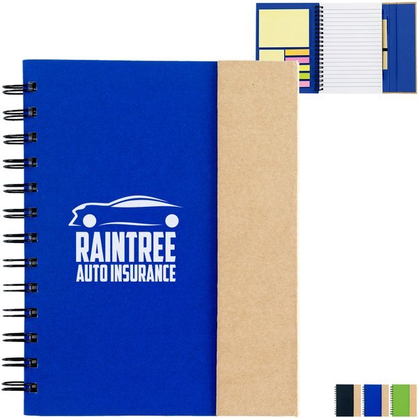 Spiral Notebook w/ Sticky Notes & Flags, 6" x 7"