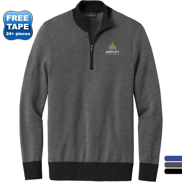 Brooks Brothers® Washable Merino Wool Birdseye Men's 1/4 Zip Sweater