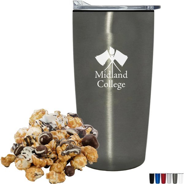Caramel Latte Popcorn & Straight Tumbler w/ Plastic Liner Gift Set