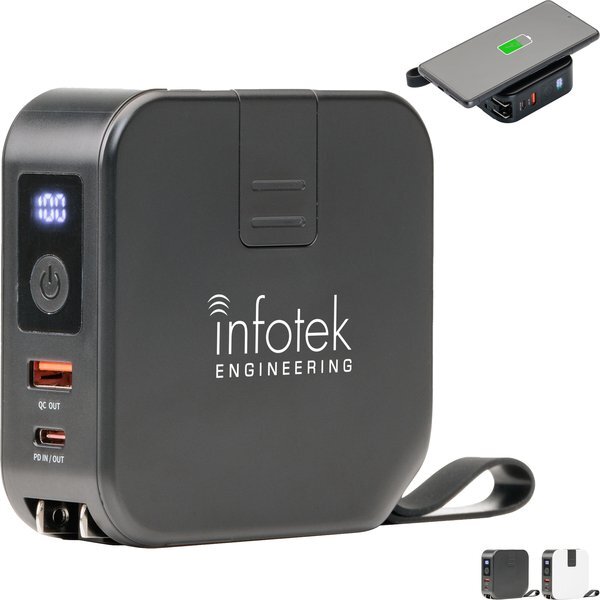Nilles 4-in-1 Wireless Charger & Power Bank, 10,000mAh
