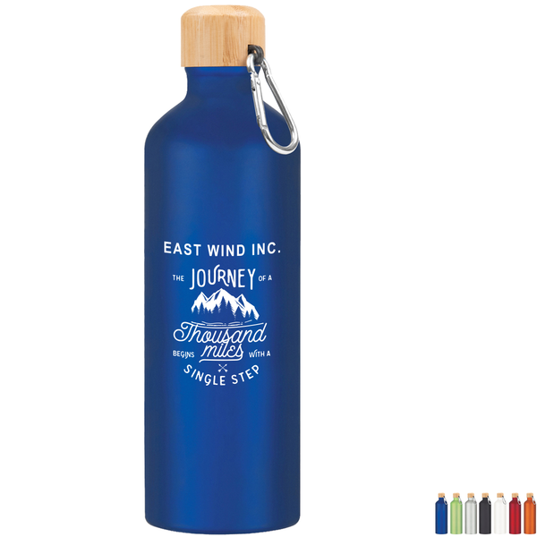 Aluminum Metallic Tundra Bike Bottle w/ Bamboo Lid, 25oz.