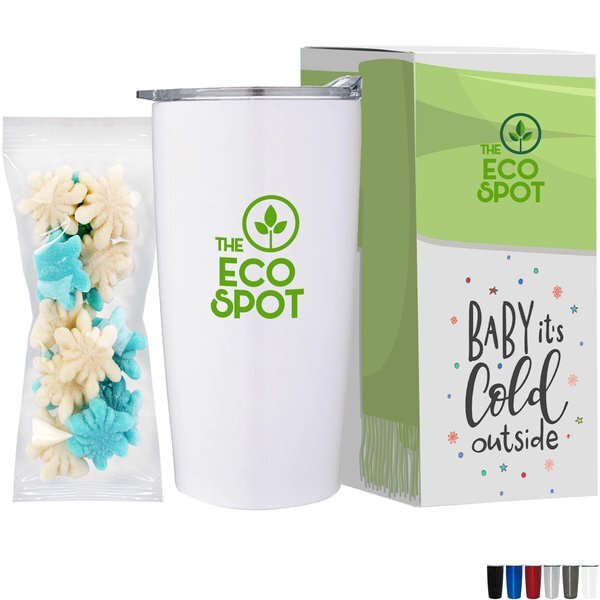 Gummy Snowflakes in Vacuum Sealed Straight Wall Tumbler Gift Box Sets 20 oz.