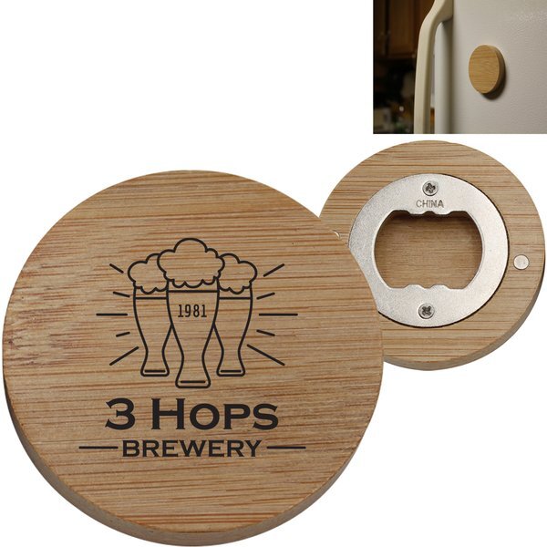 Bamboo Magnetic Bottle Opener