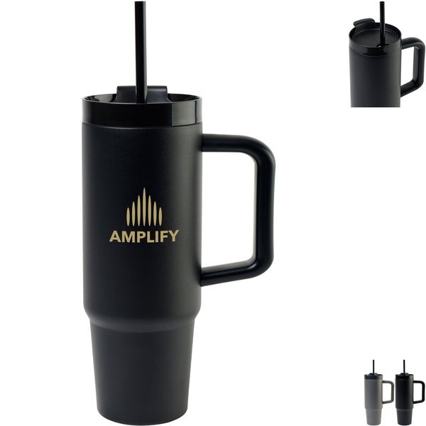 Adrian Vacuum Insulated Travel Tumbler w/ Straw, 30oz.