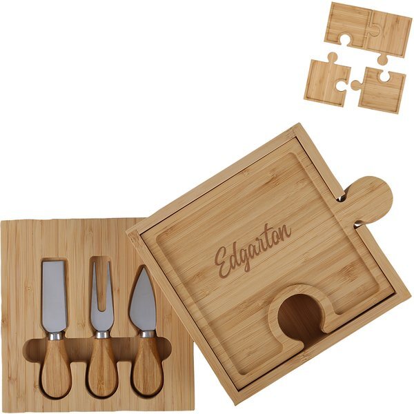 Bamboo 6-in-1 Puzzle Cheese Board Set