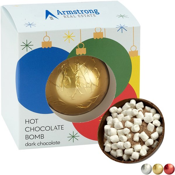 Dark Chocolate Bomb with Foil in Window Box