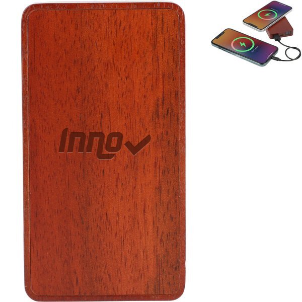 FSC® 100% Wood MagClick™ Fast Wireless Power Bank, 5000mAh
