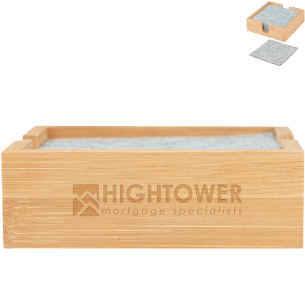 Bamboo & Recycled Felt Coaster Set
