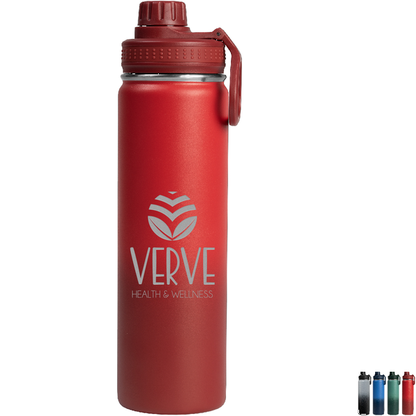 Alaska Ombre Stainless Steel Double Wall Water Bottle Laser Engraved, 25oz.