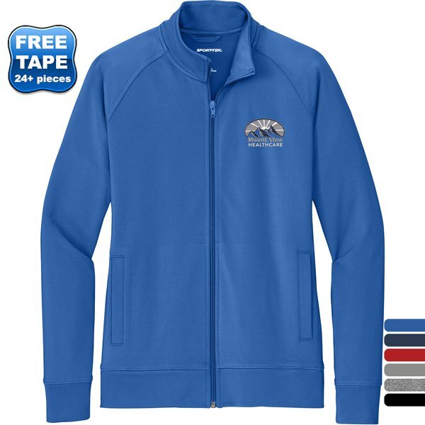 Sport-Tek® Sport-Wick® Stretch Full-Zip Poly/Spandex Cadet Ladies' Jacket