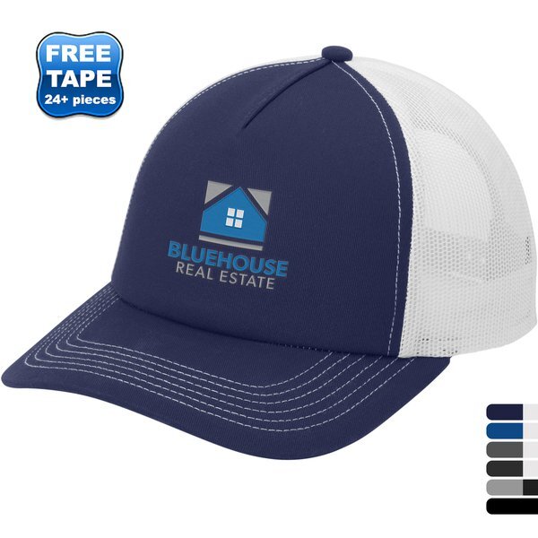 Port Authority® Low-Profile Structured Snapback 5-Panel Trucker Cap