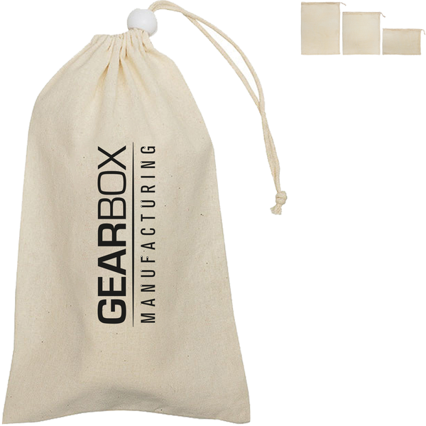 Reusable Cotton Mesh Produce Bag Set