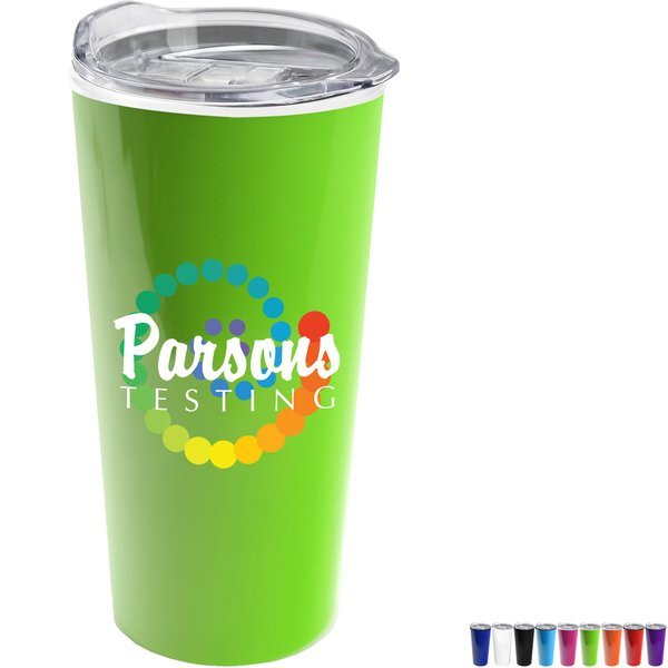 Roadmaster Travel Tumbler With Clear Slide Lid in Full Color Imprint, 18oz.