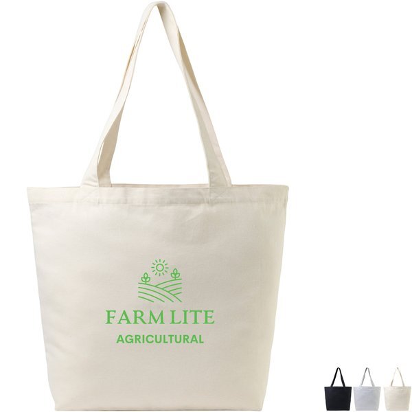 AWARE™ Recycled Cotton Shopper Tote Bag w/ Interior Zip Pocket