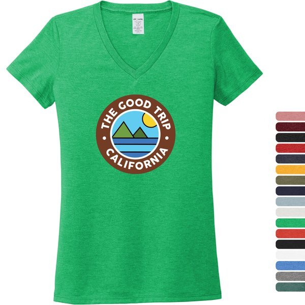 Allmade® Tri-Blend Full Color V-Neck Ladies' Tee