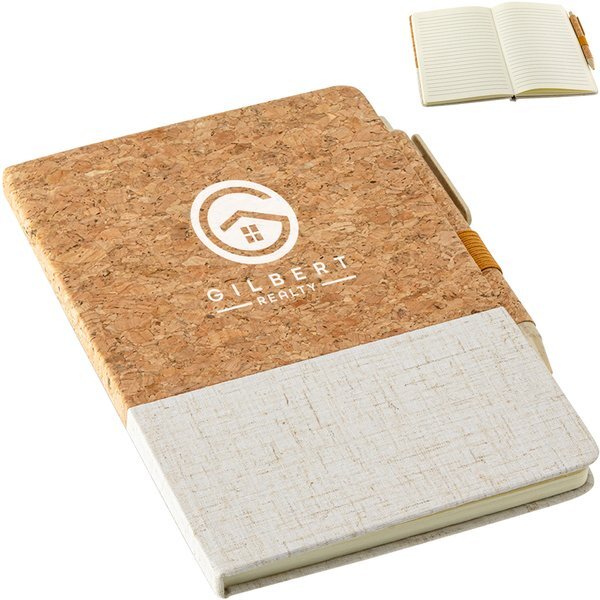 Cork & Linen Journal w/ Eco Pen, 5-1/2" x 8-1/4"