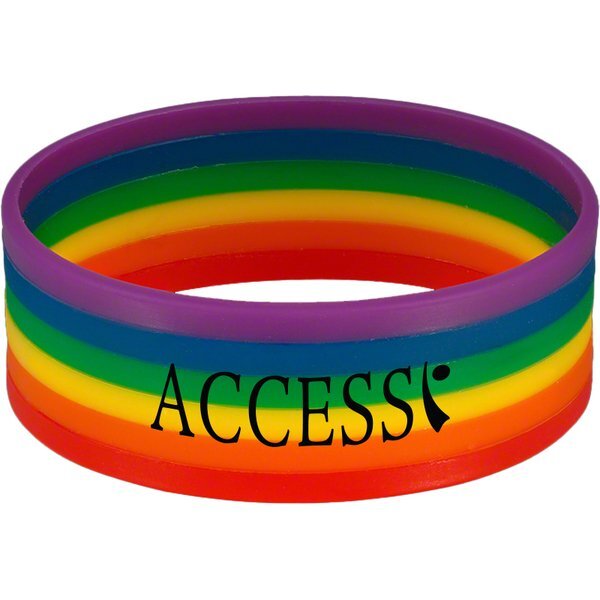 Rainbow Stretch Wide Silicone Bracelet