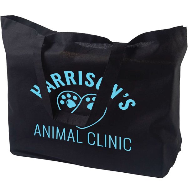 Canvas Jumbo Black Tote Bag