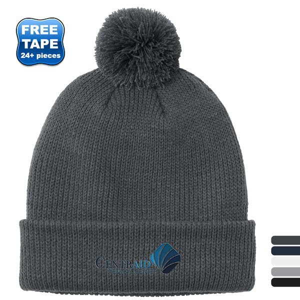 Port Authority® Cozy Pom Acrylic Beanie