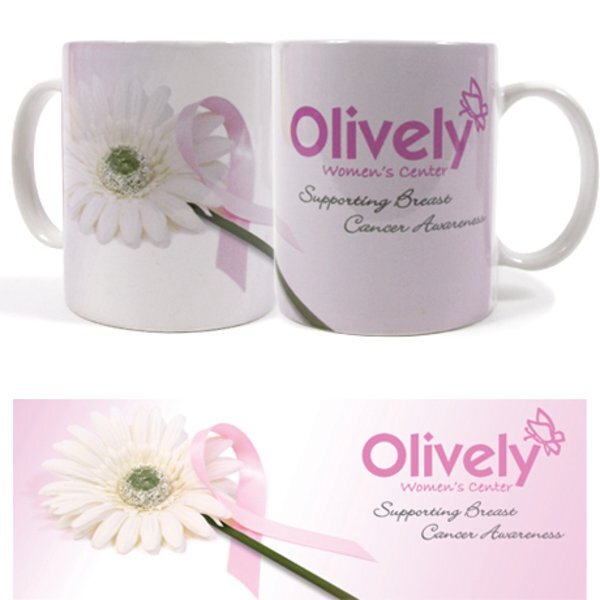 Pink Ribbon Design, Stoneware Mug, 11oz.